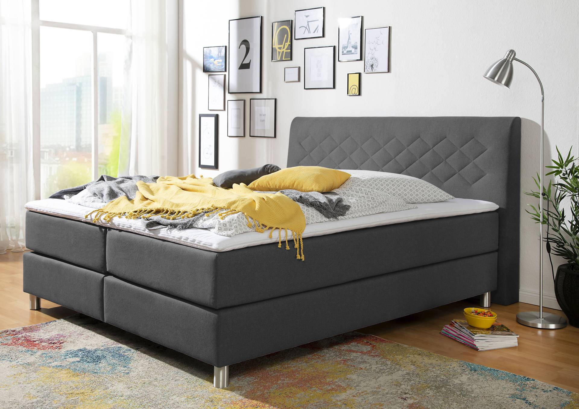 INOSIGN Boxspringbett »Parla«, incl. Topper, 4 Farben in 4 Breiten, 2 Härtegraden, 3 Matratzenarten von INOSIGN