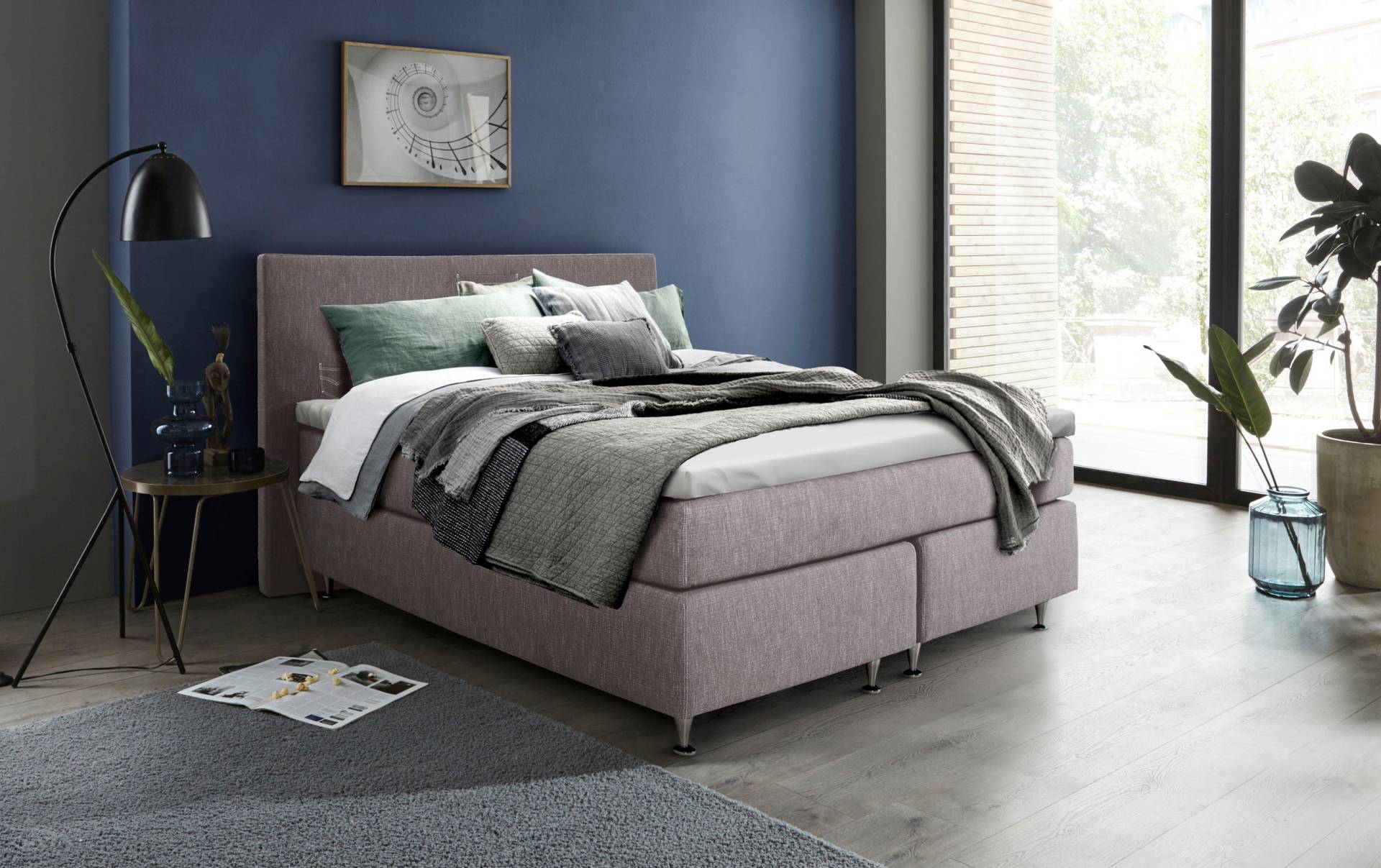 INOSIGN Boxspringbett »Zahara«, inkl. Topper, besonderes Highlight: aufgenähten Jeanstaschen - Optik von INOSIGN