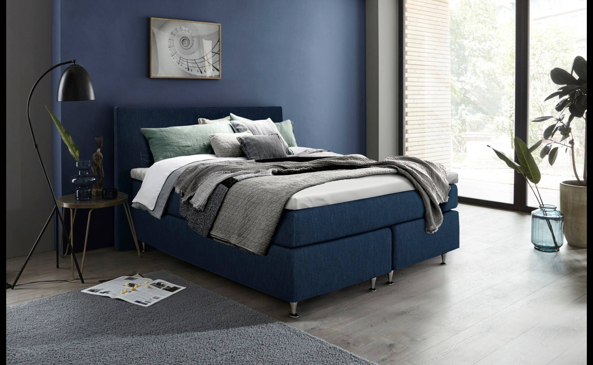 INOSIGN Boxspringbett »Zahara«, inkl. Topper, besonderes Highlight: aufgenähten Jeanstaschen - Optik von INOSIGN