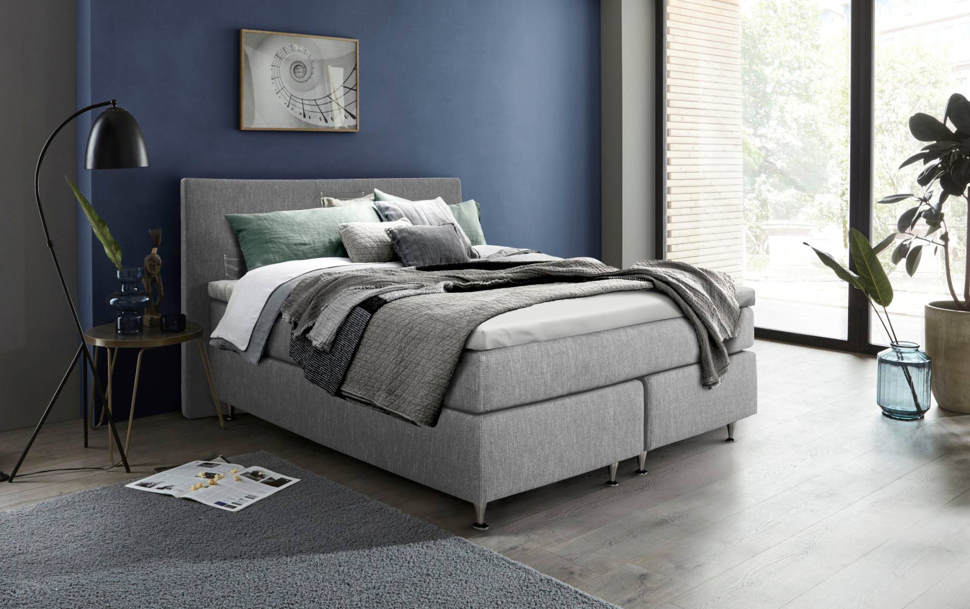 INOSIGN Boxspringbett »Zahara«, inkl. Topper, besonderes Highlight: aufgenähten Jeanstaschen - Optik von INOSIGN