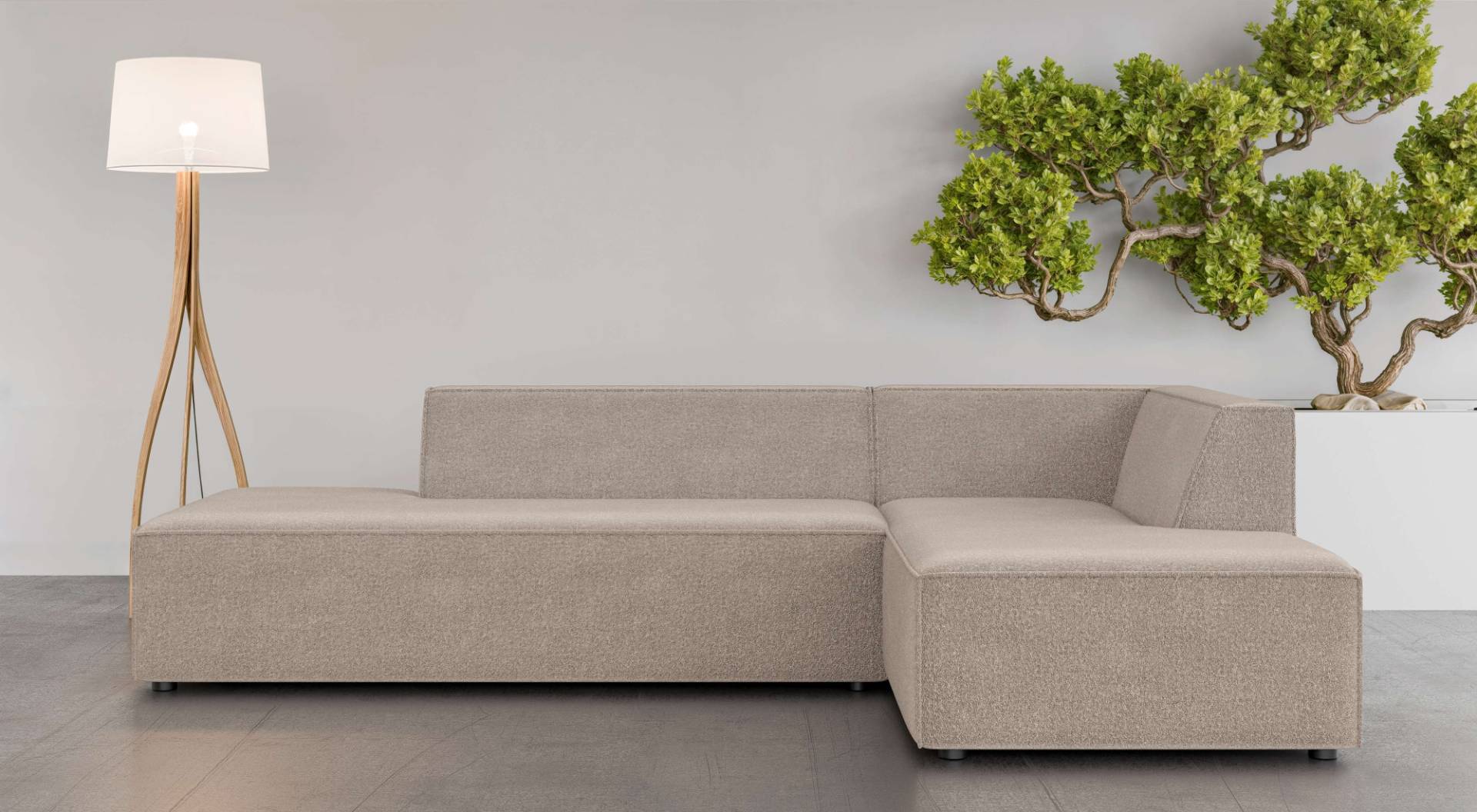 INOSIGN Ecksofa »Ecksofa Cavan mit Ottomane links oder rechts bestellbar«, L-Form mit Wellenunterfederung, Masse B/T/H: 270/180/72 cm von INOSIGN