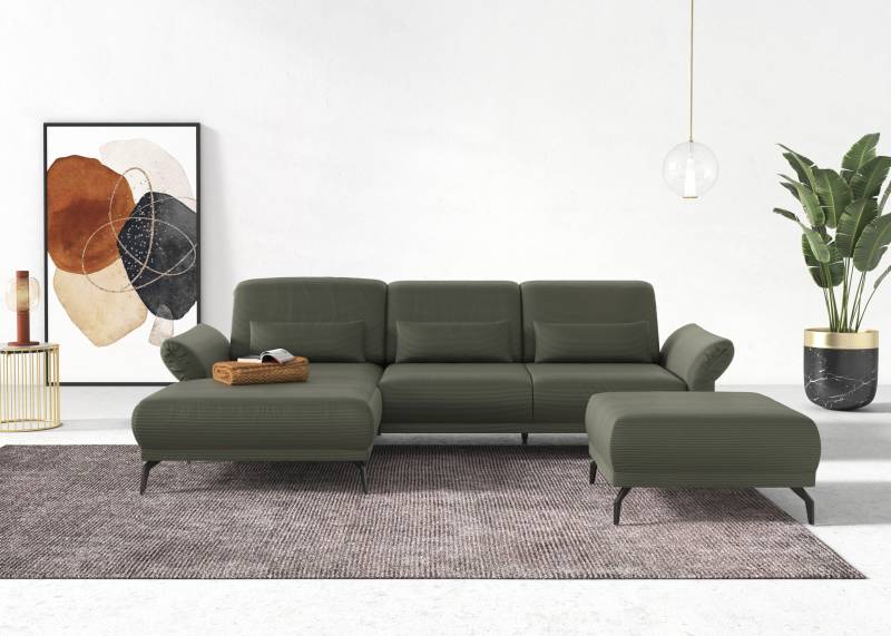 INOSIGN Ecksofa »Coco L-Form«, Sitztiefen-, Arm- und Kopfteilverstellung, Cord-Bezug, Fusshöhe 15 cm von INOSIGN