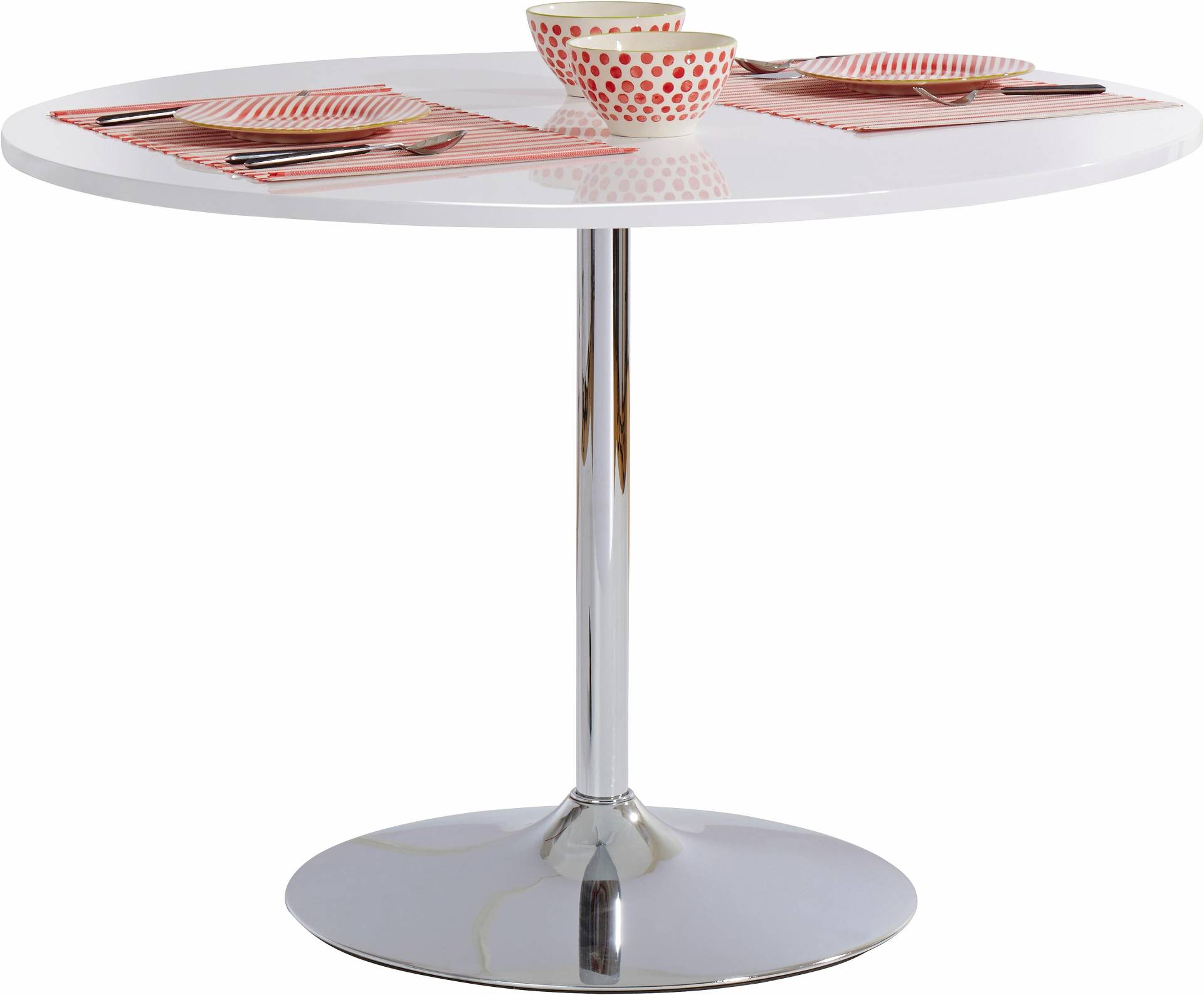 INOSIGN Esstisch »Trompet«, rund, Ø110 cm, Tischplatte weiss Hochglanz, Trompetenfuss, Tulpentisch INOSIGN Esstisch »Trompet«, rund, Ø110 cm, Tischplatte weiss Hochglanz, Trompetenfuss, Tulpentisch von INOSIGN