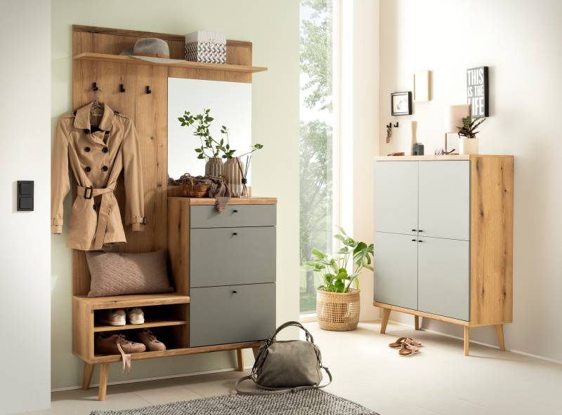 INOSIGN Garderoben-Set »Mavas, Garderobe mit Stauraum, Garderobenschrank im Scandic Design«, (Set, 2 St.), ausreichend Stauraum, für kleine Räume geeignet, 237 cm breit von INOSIGN