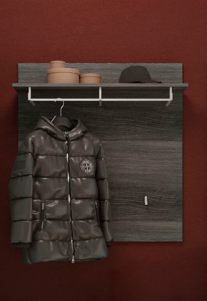 INOSIGN Garderobenpaneel »Siena, Breite 90 cm, 3 Haken, 1 Kleiderstange, 1 Ablageboden«, Wandpaneel, Paneel, Wandhaken, Wandboard INOSIGN Garderobenpaneel »Siena, Breite 90 cm, 3 Haken, 1 Kleiderstange, 1 Ablageboden«, Wandpaneel, Paneel, Wandhaken, Wandboard von INOSIGN