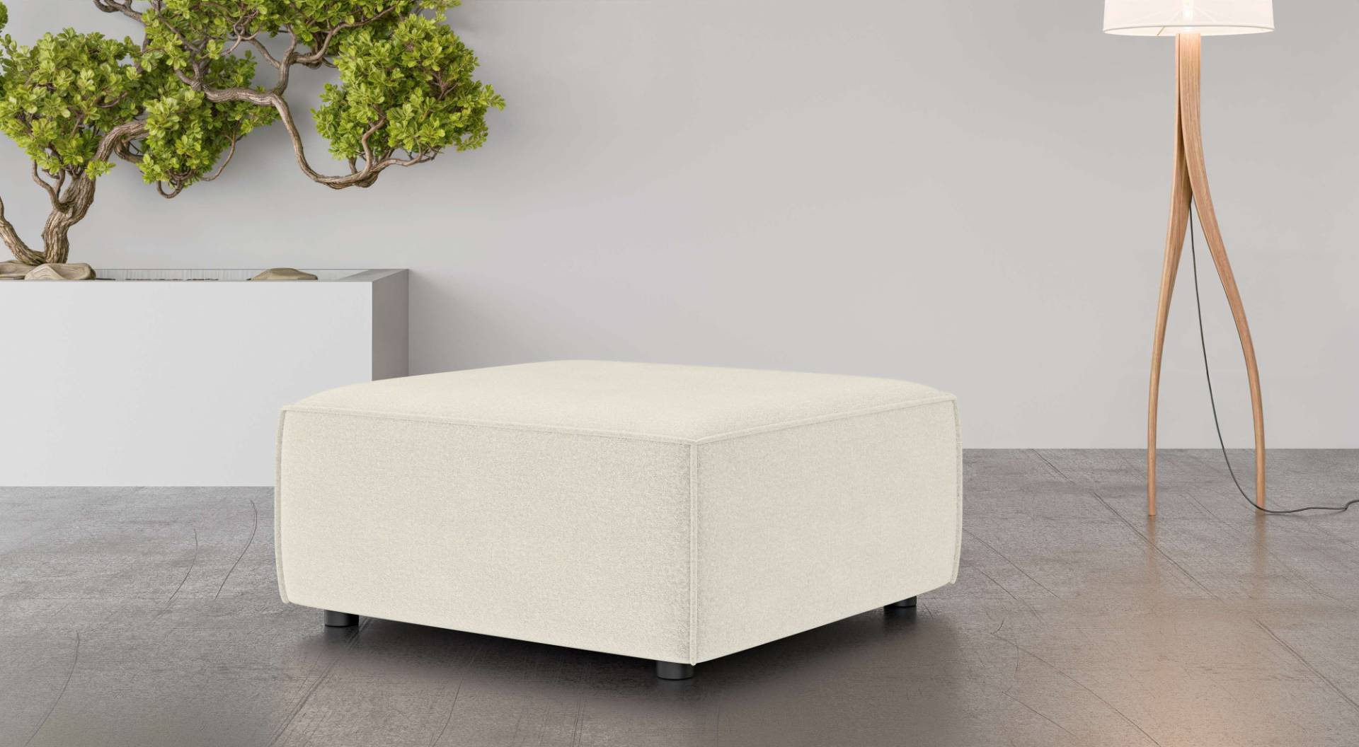 INOSIGN Polsterhocker »Polsterhocker Cavan, Masse B/T/H: 90/90/42 cm«, passend zur Serie, mit Wellenunterfederung, auch in Bouclé INOSIGN Polsterhocker »Polsterhocker Cavan, Masse B/T/H: 90/90/42 cm«, passend zur Serie, mit Wellenunterfederung, auch in Bouclé von INOSIGN