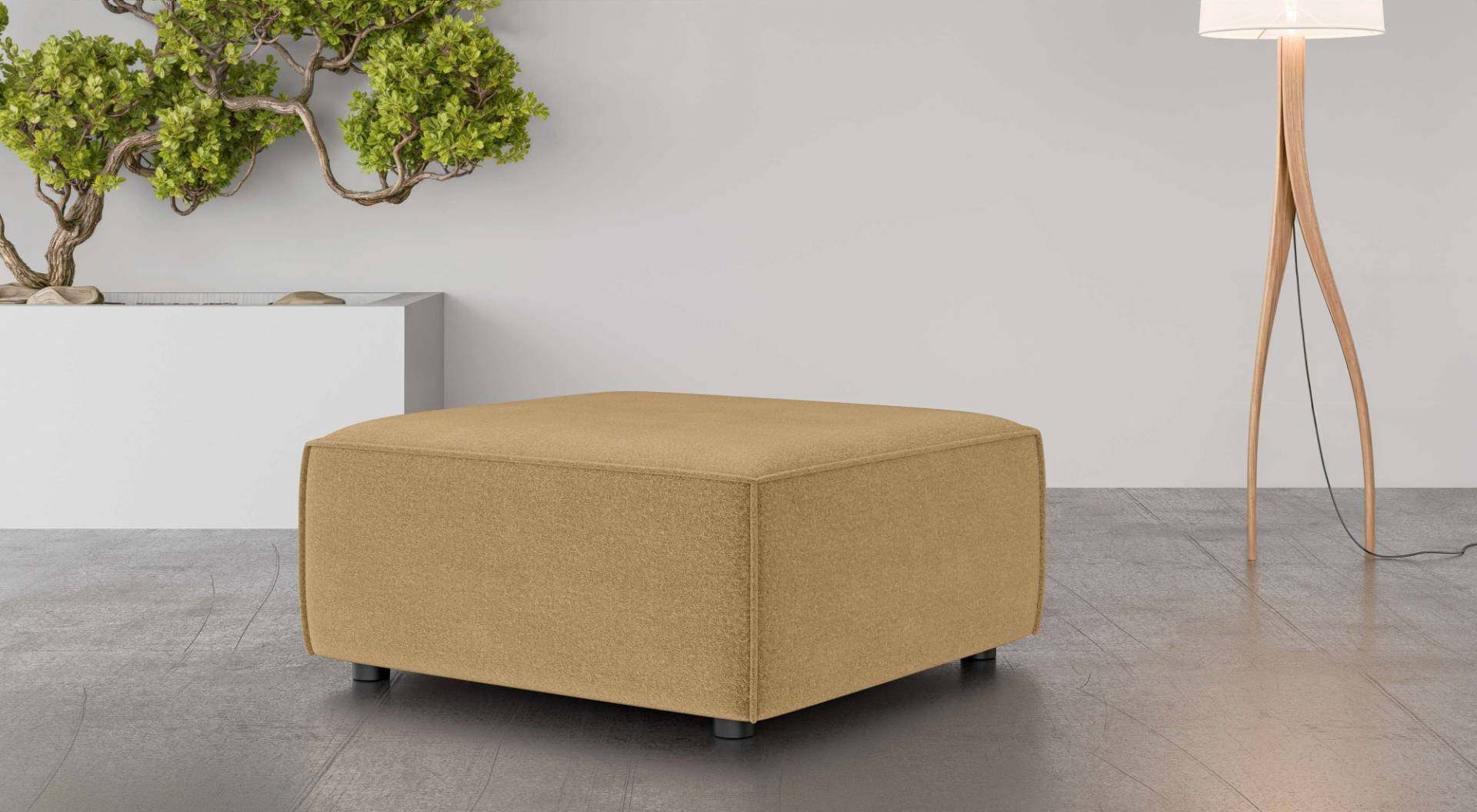 INOSIGN Polsterhocker »Polsterhocker Cavan, Masse B/T/H: 90/90/42 cm«, passend zur Serie, mit Wellenunterfederung, auch in Bouclé INOSIGN Polsterhocker »Polsterhocker Cavan, Masse B/T/H: 90/90/42 cm«, passend zur Serie, mit Wellenunterfederung, auch in Bouclé von INOSIGN