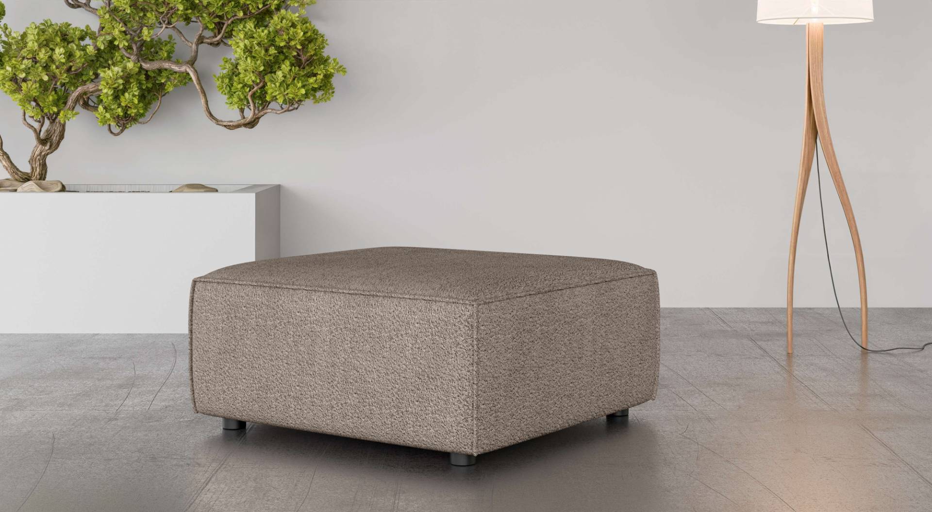 INOSIGN Polsterhocker »Polsterhocker Cavan, Masse B/T/H: 90/90/42 cm«, passend zur Serie, mit Wellenunterfederung, auch in Bouclé INOSIGN Polsterhocker »Polsterhocker Cavan, Masse B/T/H: 90/90/42 cm«, passend zur Serie, mit Wellenunterfederung, auch in Bouclé von INOSIGN