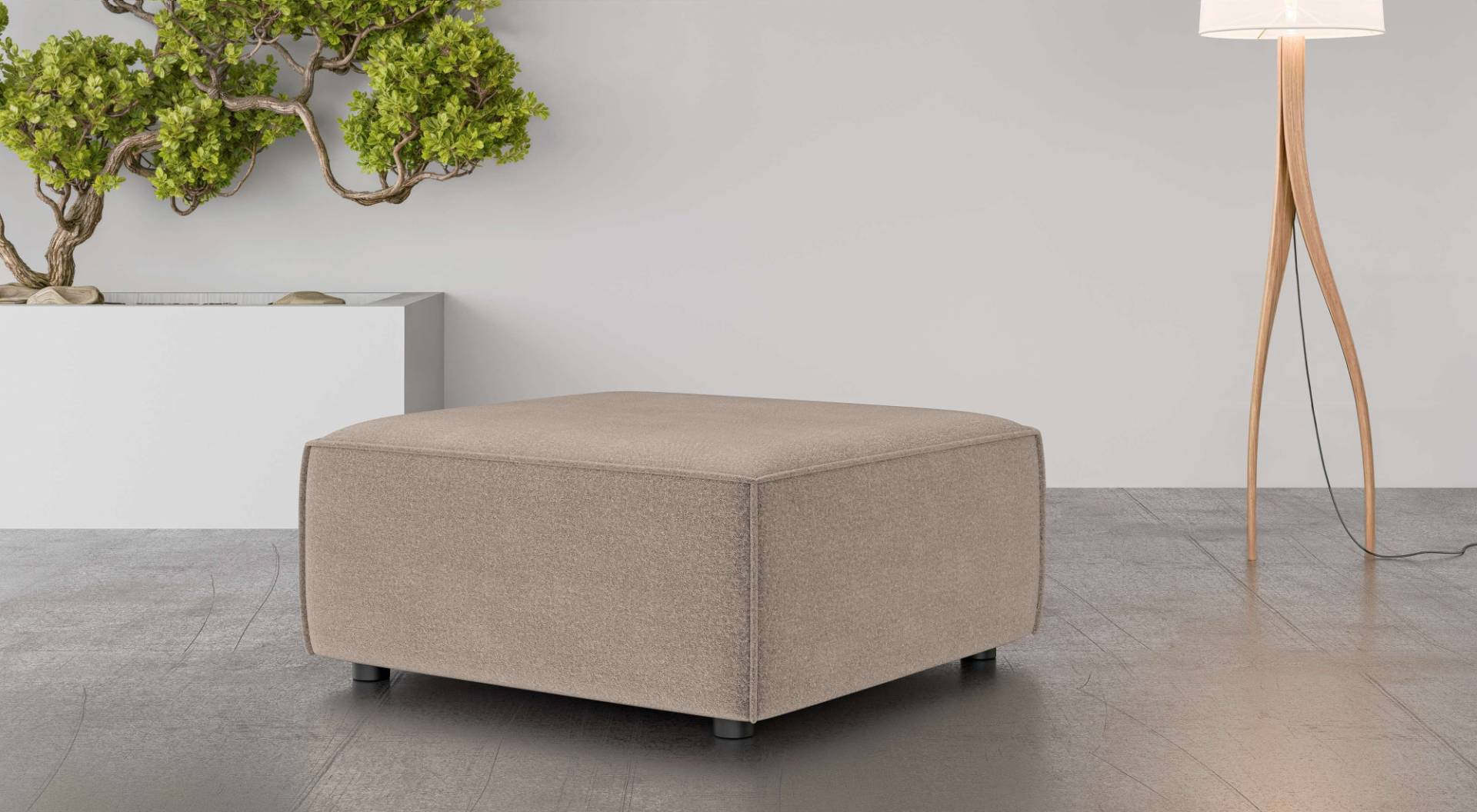 INOSIGN Polsterhocker »Polsterhocker Cavan, Masse B/T/H: 90/90/42 cm«, passend zur Serie, mit Wellenunterfederung, auch in Bouclé INOSIGN Polsterhocker »Polsterhocker Cavan, Masse B/T/H: 90/90/42 cm«, passend zur Serie, mit Wellenunterfederung, auch in Bouclé von INOSIGN