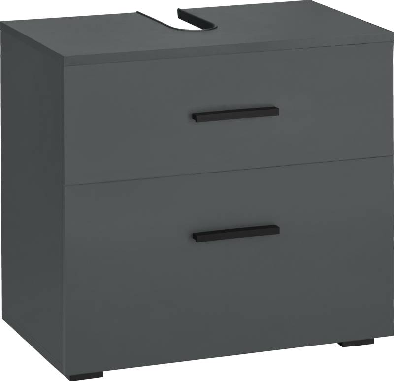 INOSIGN Waschbeckenunterschrank »Skara«, mit Klappe und Schubkasten, schwarze Griffe, Breite 60 cm, Höhe 55 cm von INOSIGN