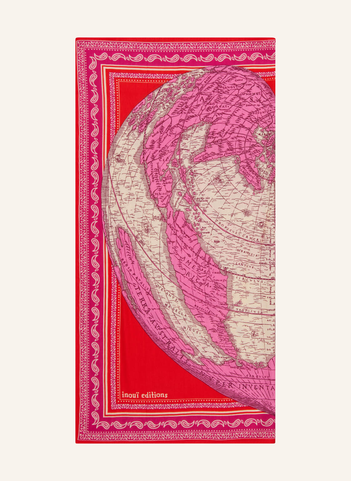 Inoui Editions Tuch Mappemonde pink von INOUI EDITIONS