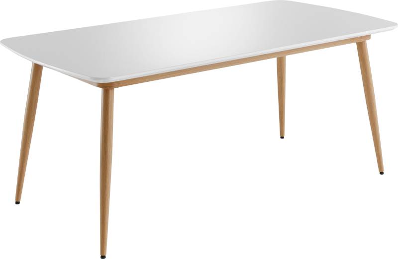 INTER-FURN Esstisch »Bozen«, (1 St.), 180 cm Breite x 90 cm Tiefe, Tischplatte Weiss Lack, Metallgestell von INTER-FURN