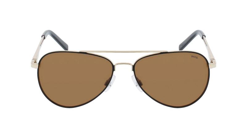 Polarisierte Sonnenbrille Mit Etui Herren Gold ONE SIZE von INVU