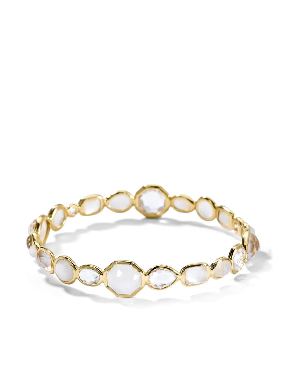 IPPOLITA 18kt yellow gold Rock Candy Hero Gelato moonstone, mother-of-pearl and quartz bangle von IPPOLITA