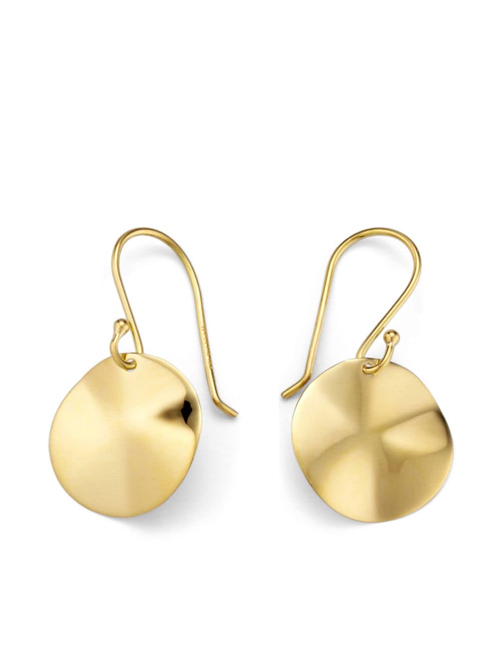 IPPOLITA 18kt yellow gold mini Classico Wavy Disc earrings von IPPOLITA