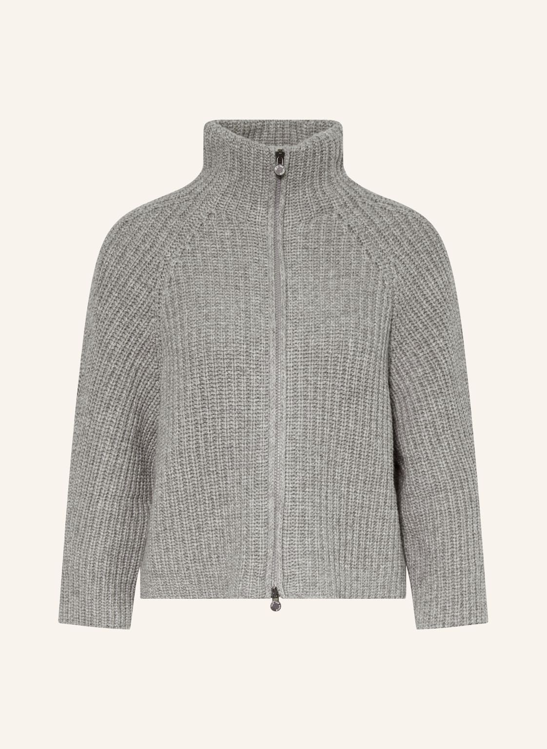 Iris Von Arnim Strickjacke Fallou Zip Aus Cashmere grau von IRIS von ARNIM