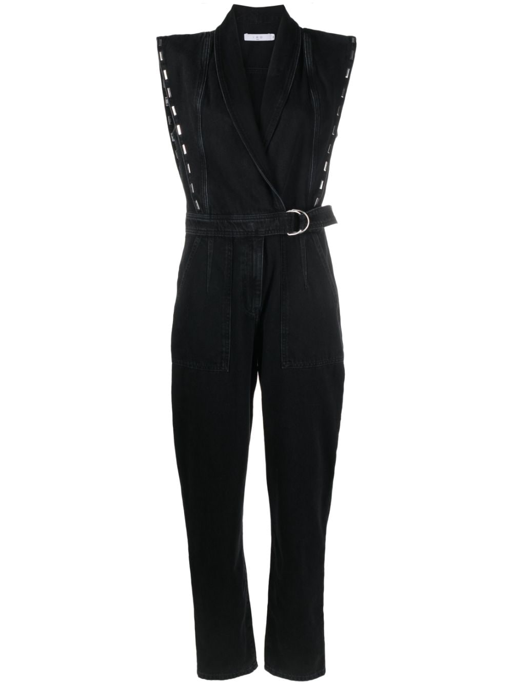 IRO Bilae embellished denim jumpsuit - Black von IRO
