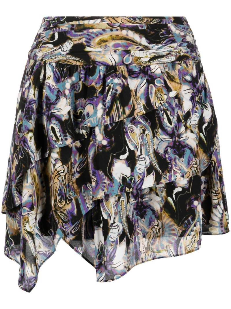 IRO Domien abstract-print skirt - Black von IRO