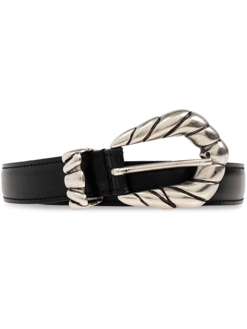 IRO Embella sculpted-buckle leather belt - Black von IRO