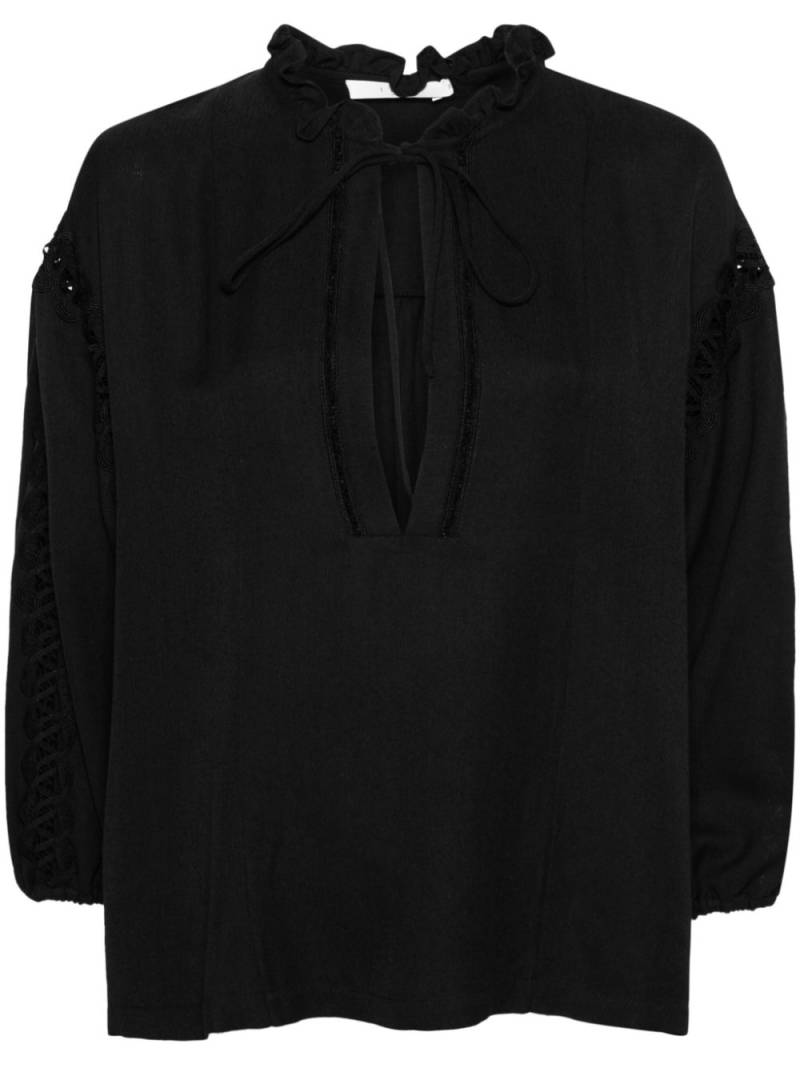 IRO Ganitte motif-embroidered blouse - Black von IRO