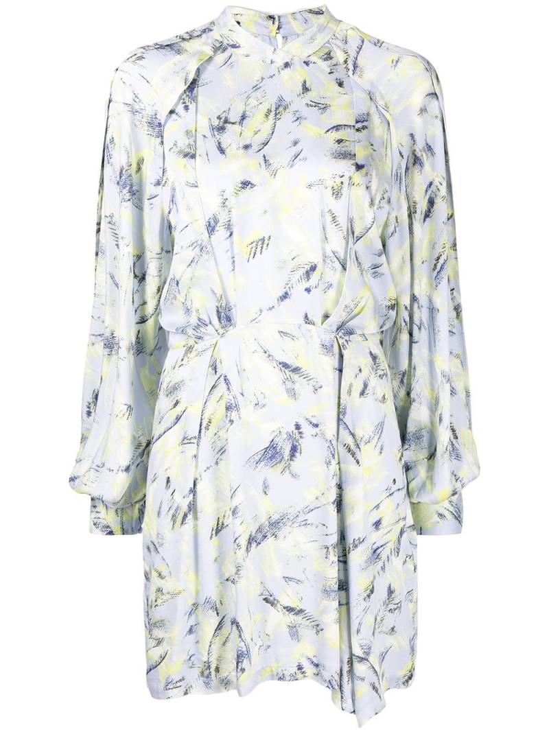 IRO Kardes feather-print mini dress - Blue von IRO