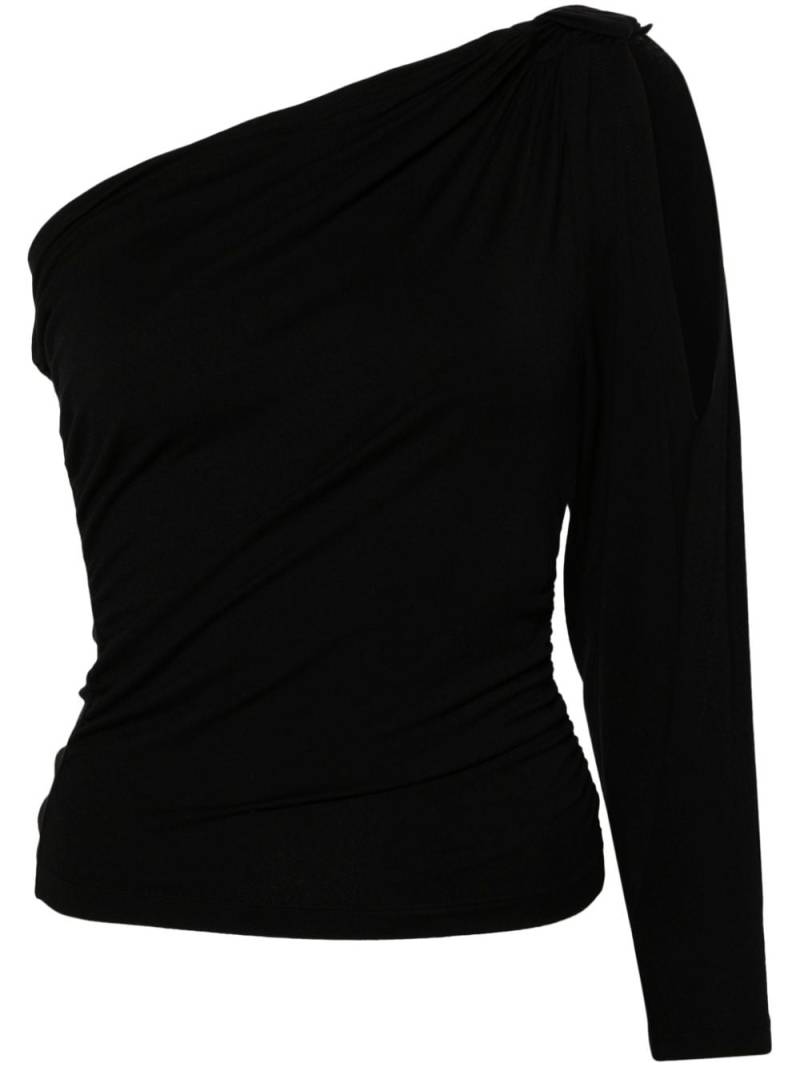 IRO Kelcy one-shoulder jersey top - Black von IRO