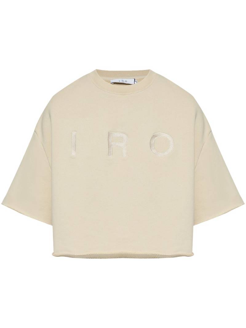 IRO Linda logo-print cotton T-shirt - Neutrals von IRO