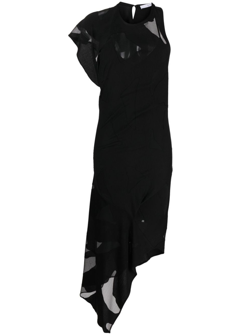 IRO Shanon asymmetric midi dress - Black von IRO