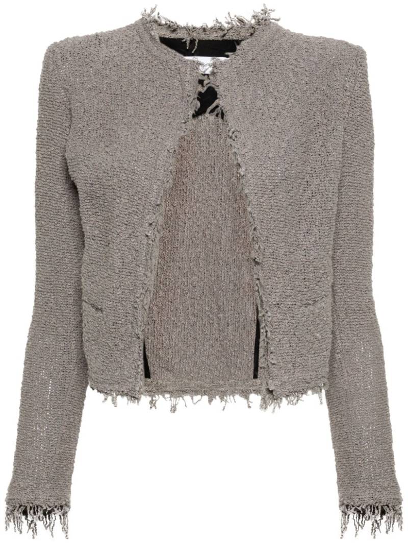 IRO Shavani frayed-brim bouclé jacket - Grey von IRO