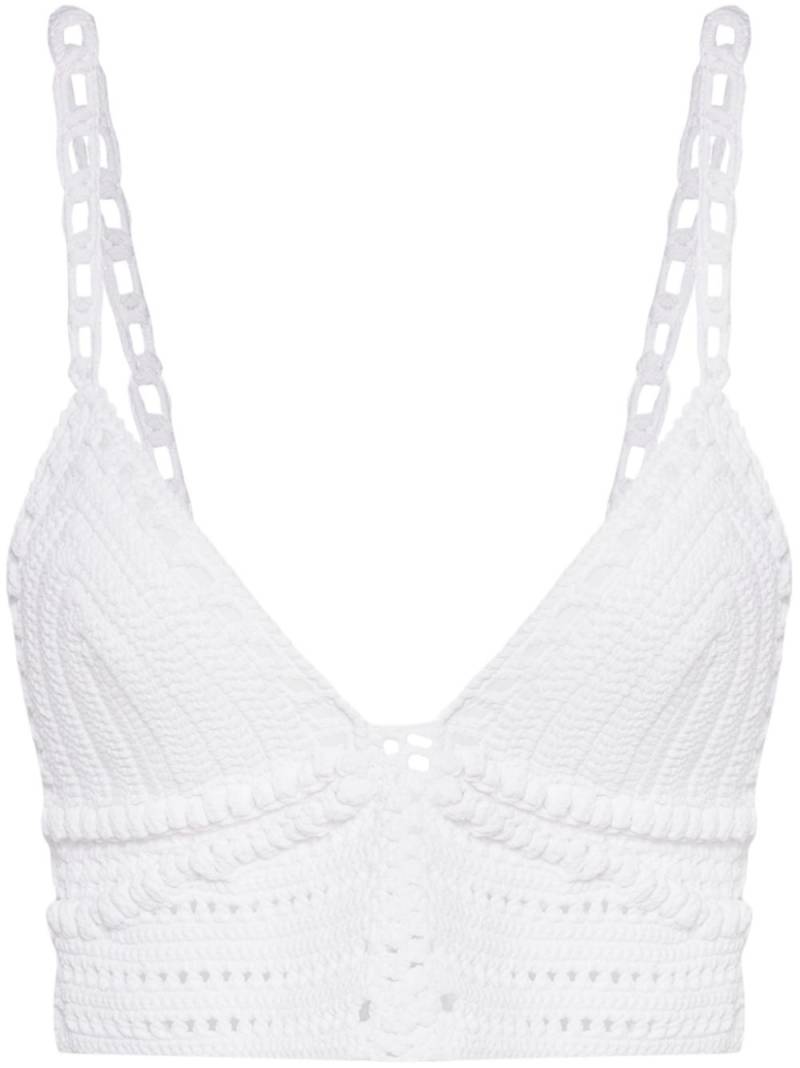 IRO V-neck crochet crop top - White von IRO