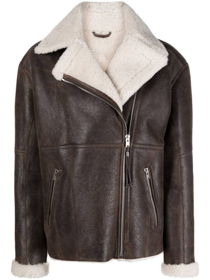 IRO Vicoe oversized-collar shearling jacket - Brown von IRO