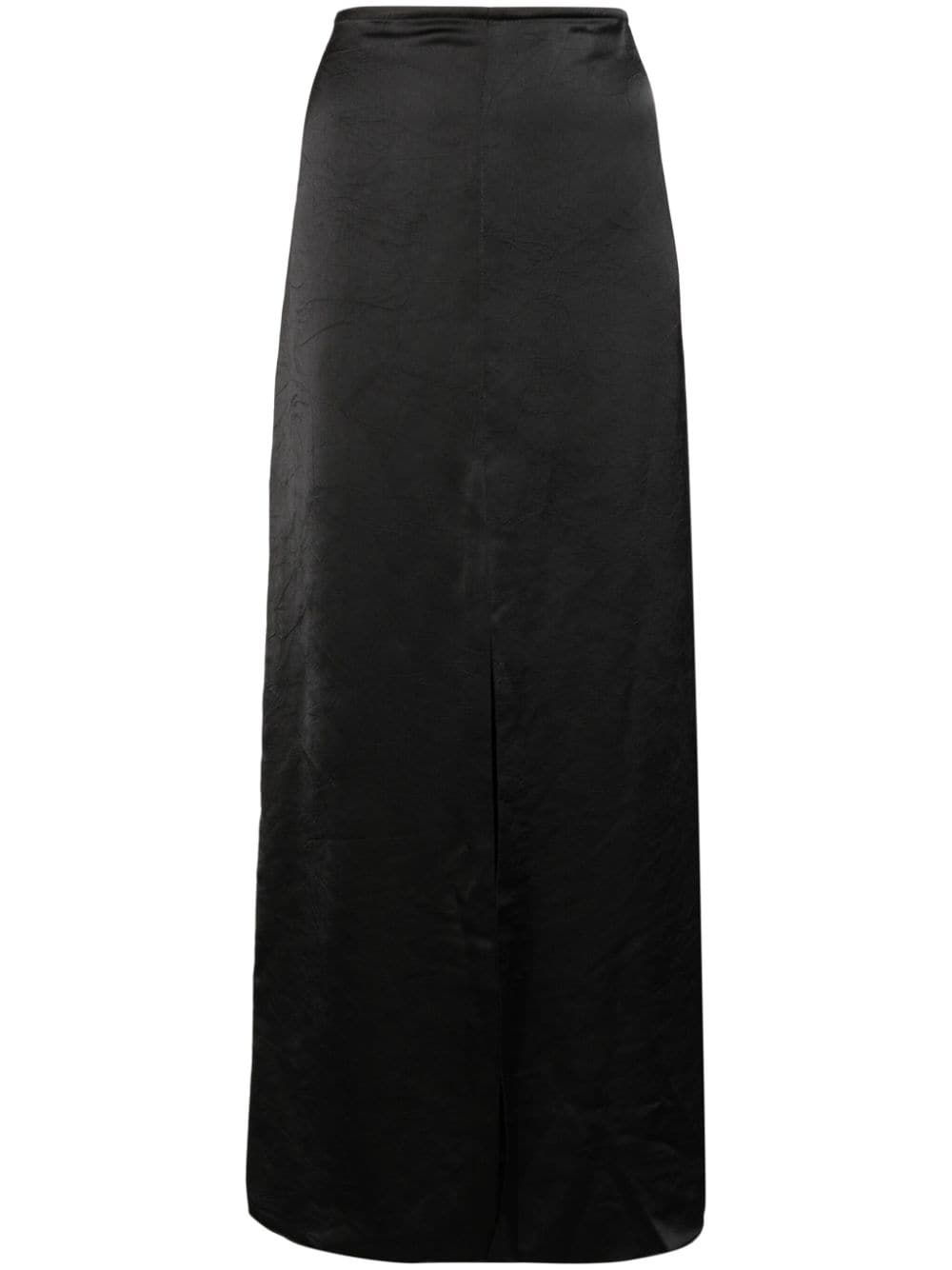 IRO crinkled satin midi skirt - Black von IRO