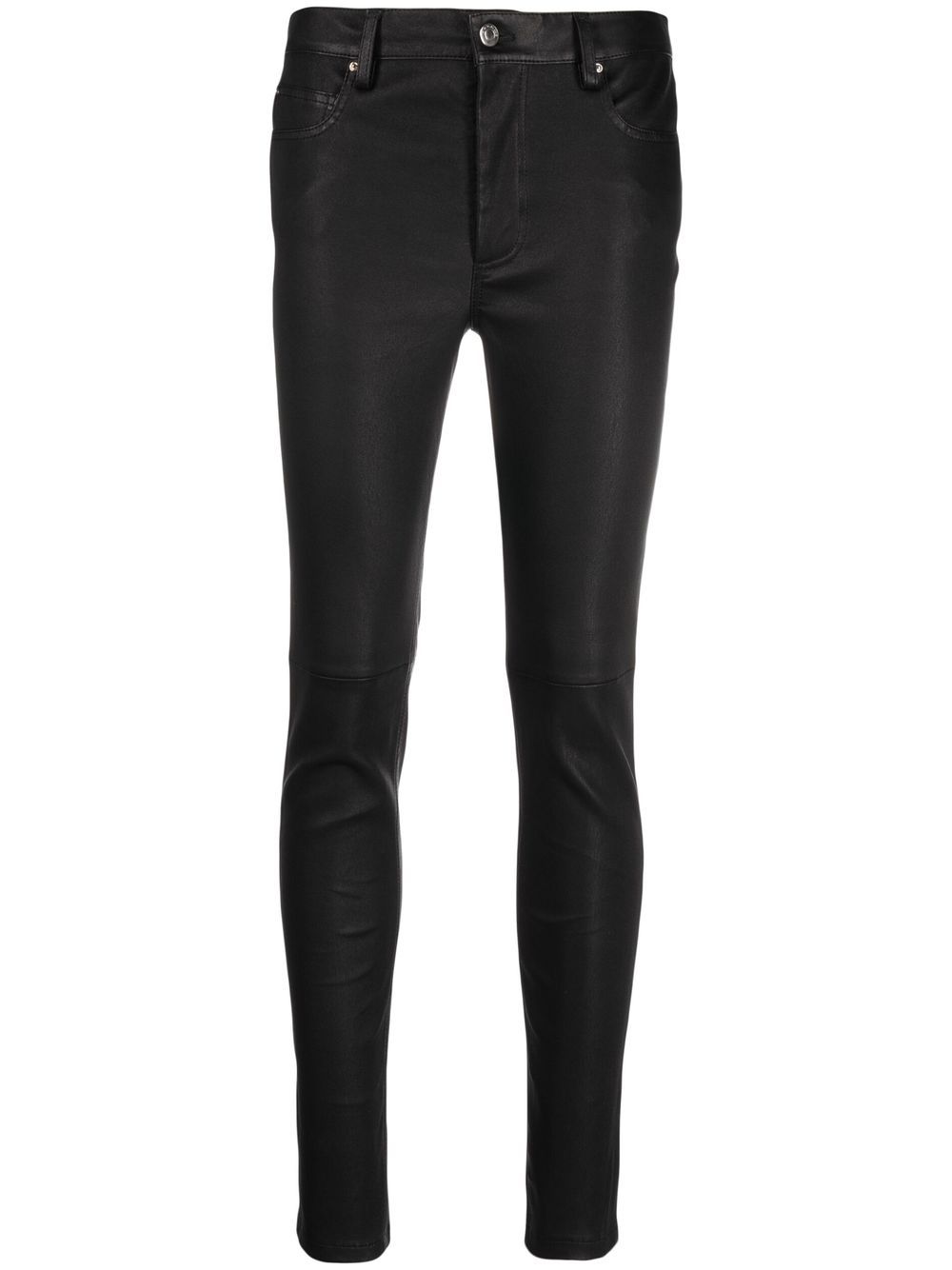 IRO cropped skinny leather trousers - Black von IRO