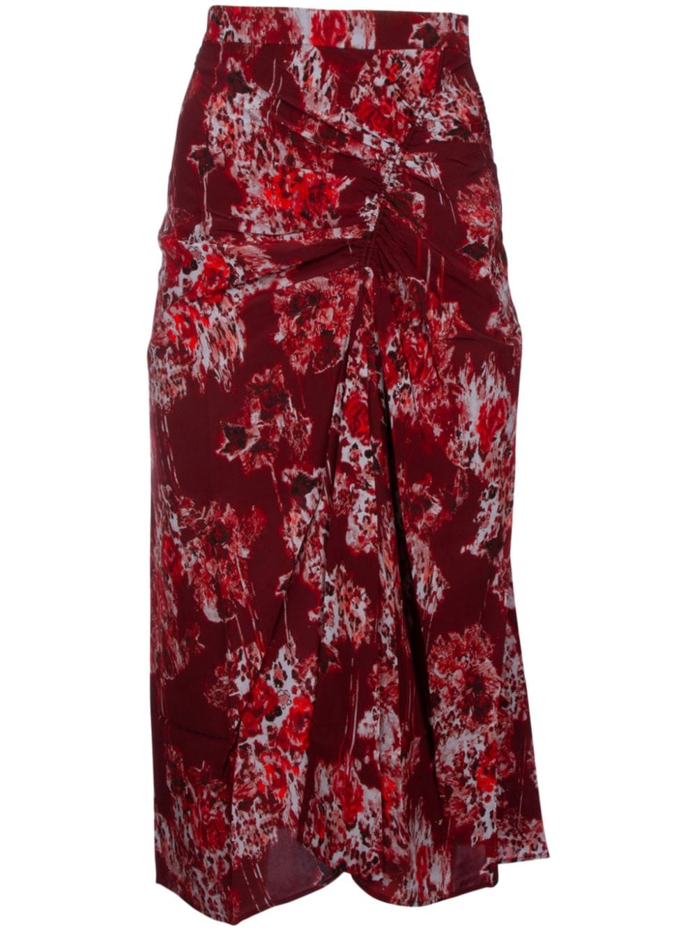 IRO floral-print knotted-front skirt - Red von IRO