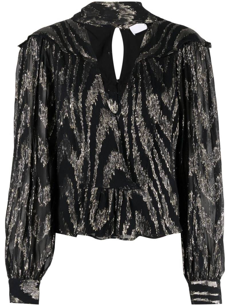 IRO foil-print silk blouse - Black von IRO