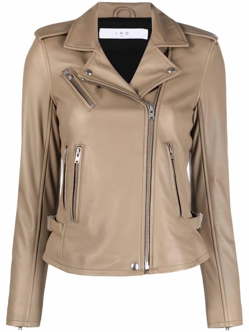 IRO leather fitted biker jacket - Grey von IRO