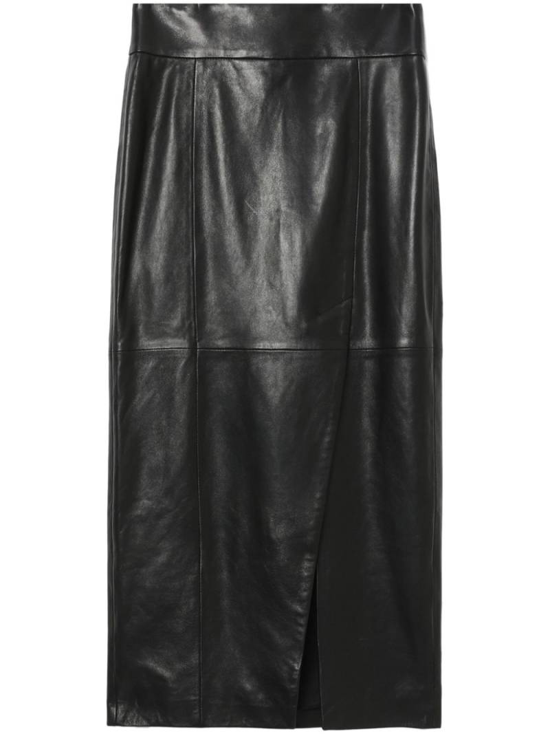 IRO leather midi pencil skirt - Black von IRO