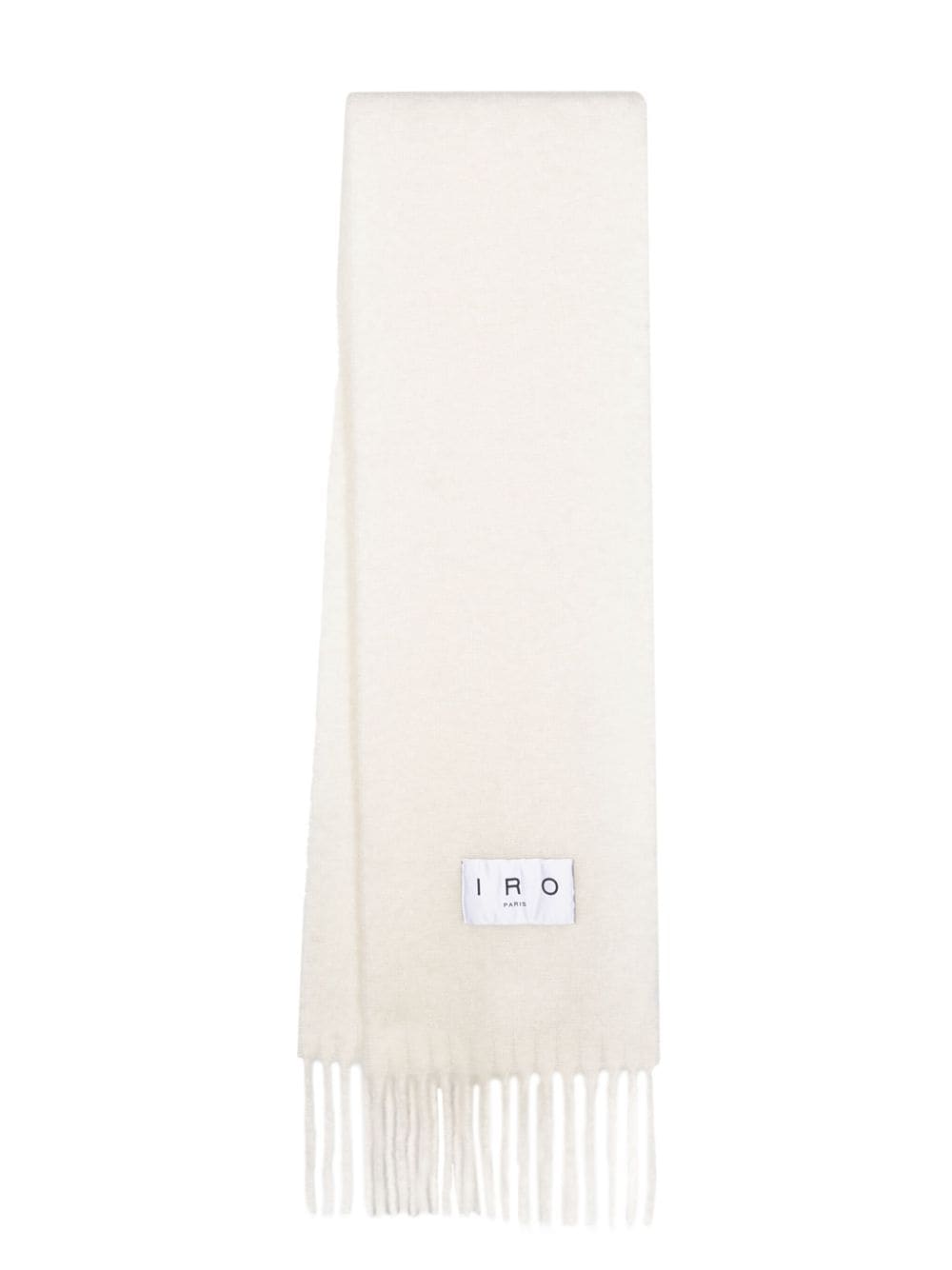 IRO logo-patch fringed scarf - White von IRO