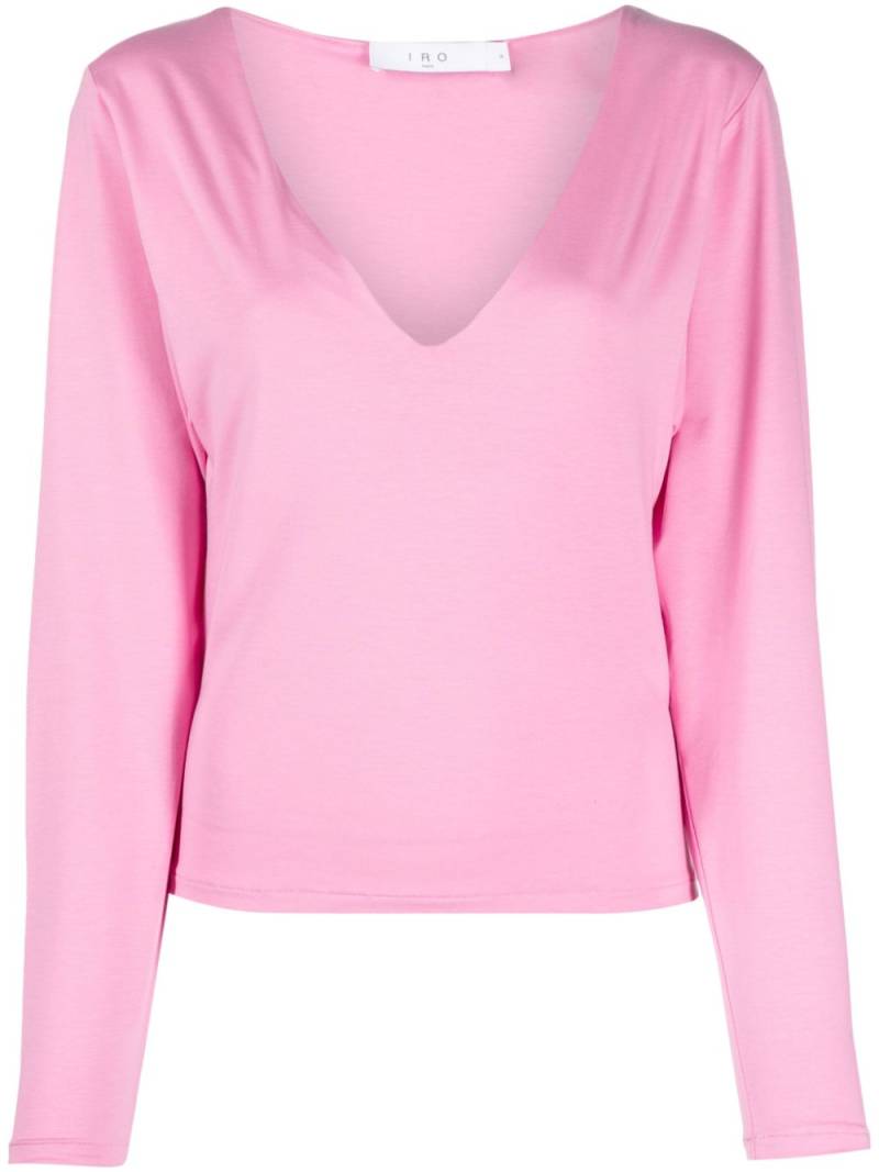 IRO plunging V-neck cut-out T-shirt - Pink von IRO