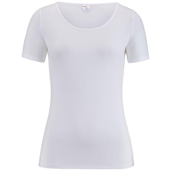 Shirt Kurzarm, Rundhals Damen Weiss L von ISA bodywear