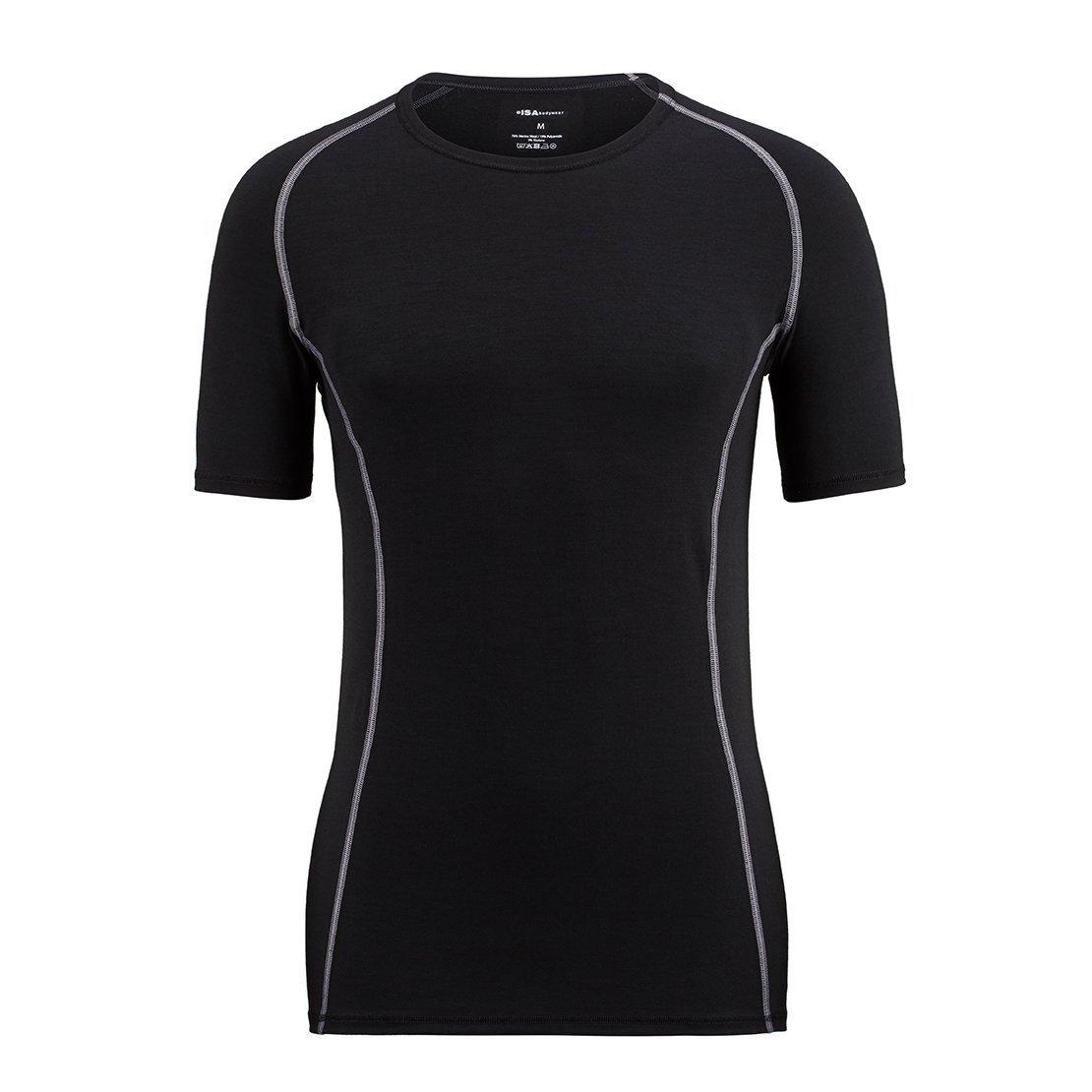 Shirt Kurzarm, Rundhals Herren Schwarz L von ISA bodywear