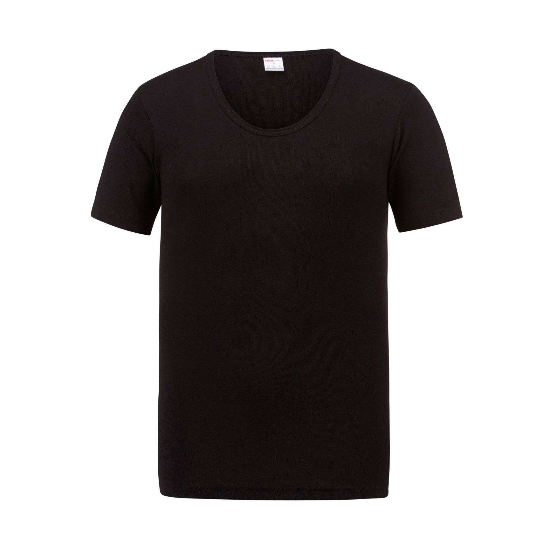 T-shirt, Body Fit, Kurzarm Herren Black L von ISA bodywear