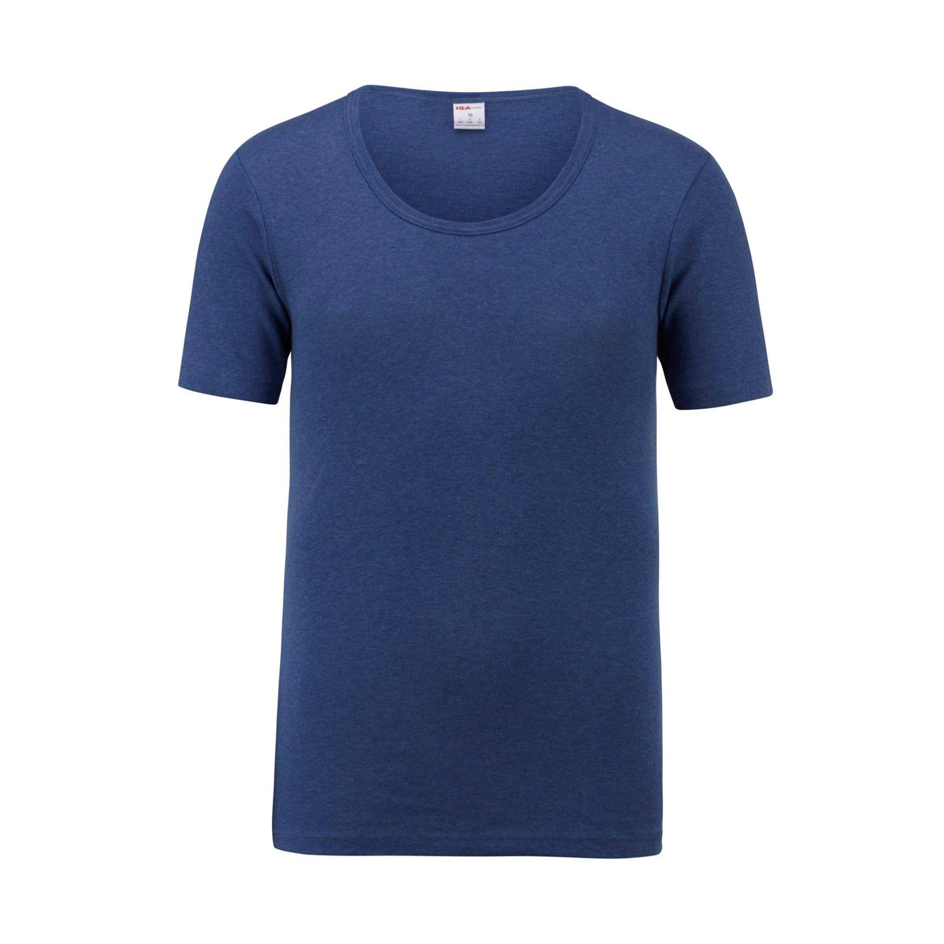 T-shirt, Body Fit, Kurzarm Herren Blau L von ISA bodywear
