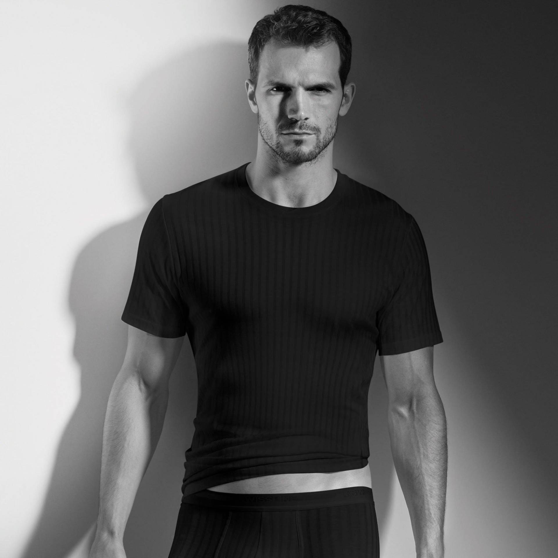 T-shirt, Body Fit, Kurzarm Herren Black XL von ISA bodywear