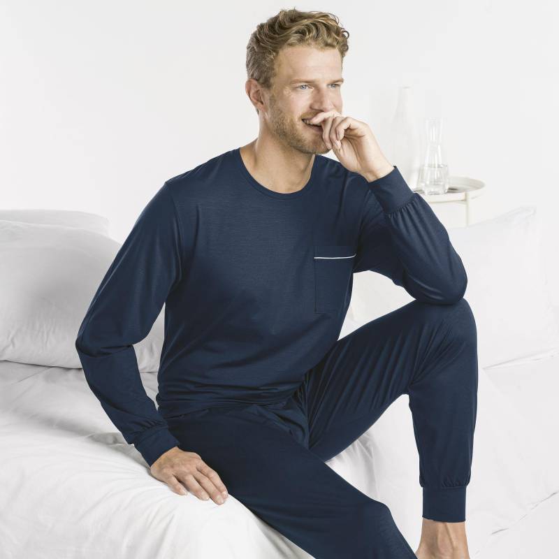 Pyjama-set, Langarm Herren Marine M von ISA bodywear