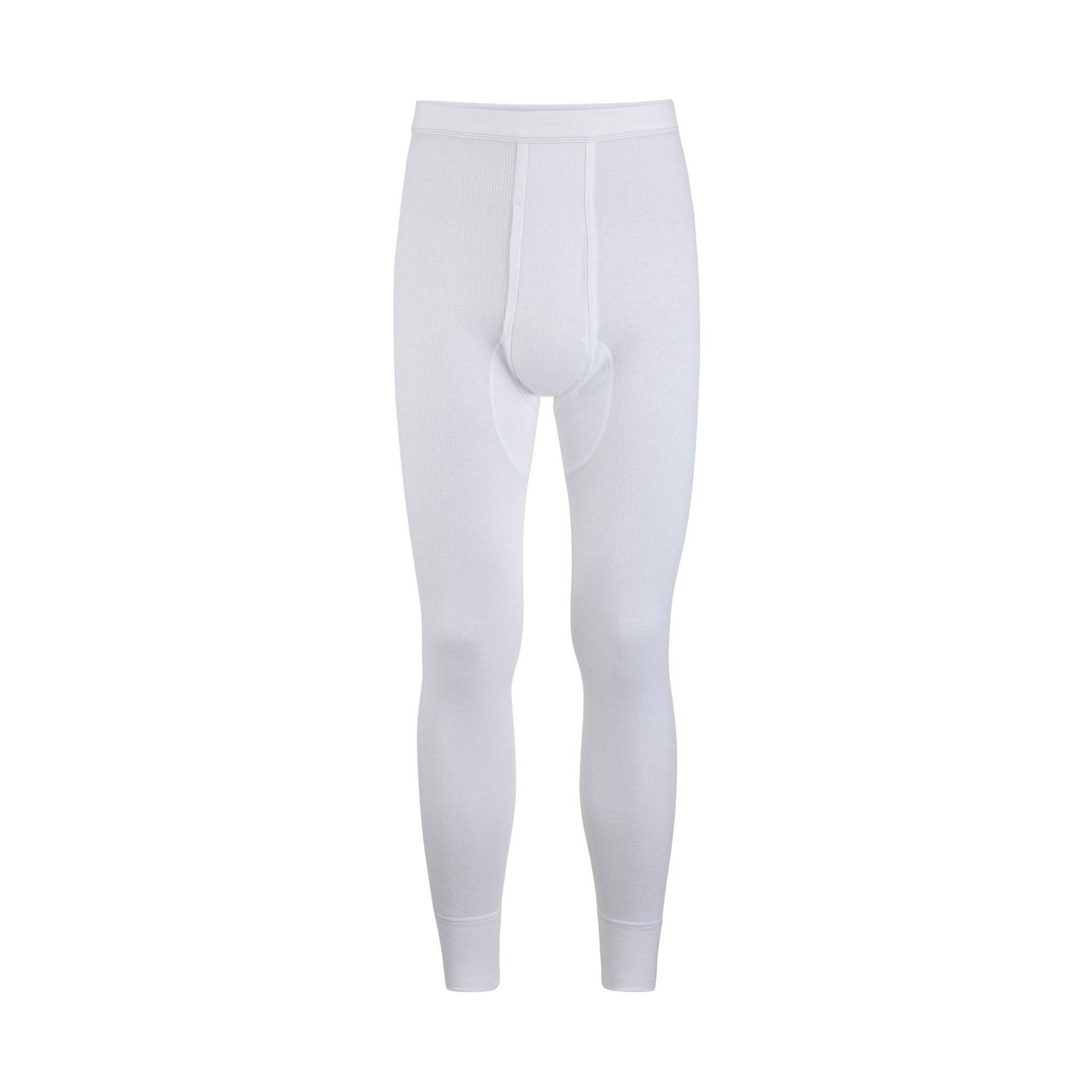 Lange Unterhose Herren Weiss M von ISA bodywear