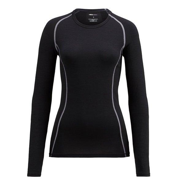 Shirt Langarm, Rundhals Damen Schwarz XS von ISA bodywear