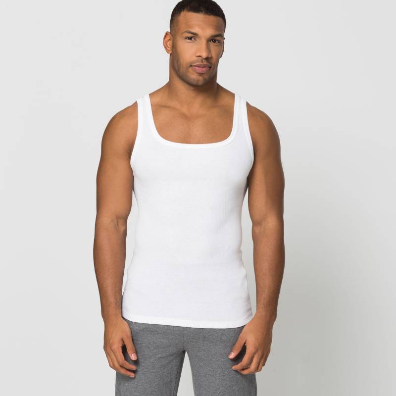 T-shirt, Body Fit, Ohne Arm Herren Weiss XXL von ISA bodywear