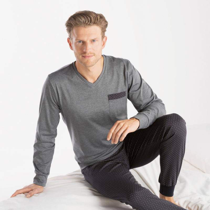 Pyjama Herren Anthrazit L von ISA bodywear