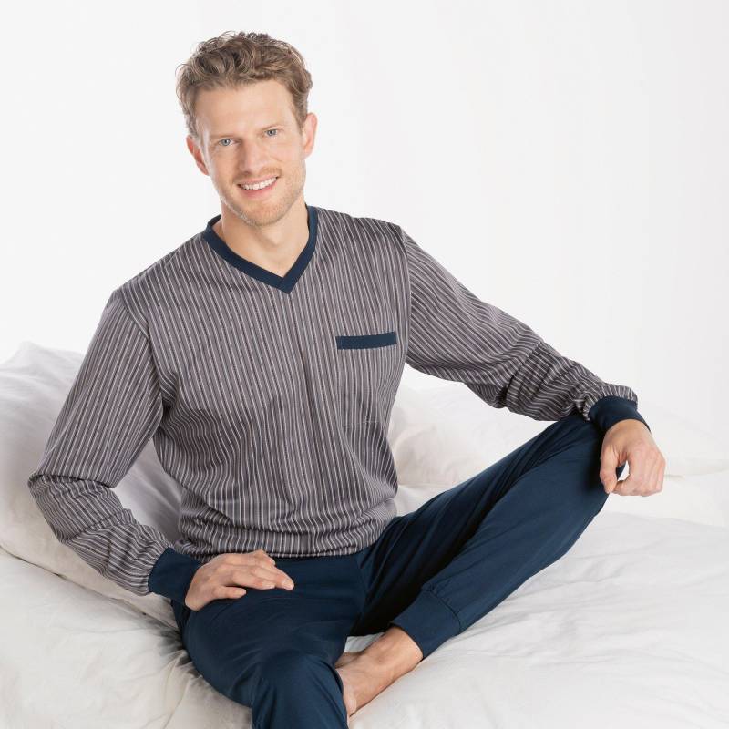 Pyjama Herren Erdbraun L von ISA bodywear